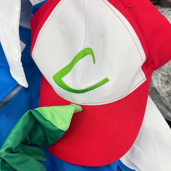 Pokemon Blue and White Bomber Jacket with Green Gloves - Picture 2 of 3